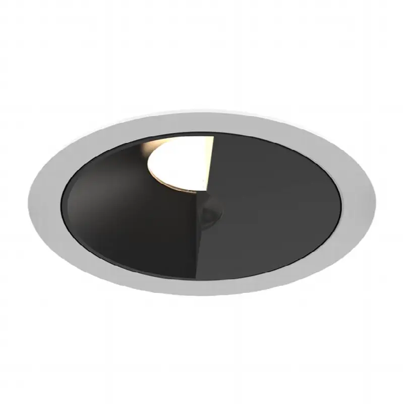 Oscar Small 15W Round White Trim Black Baffle Wall Wash Wide 2700K Clear Lens