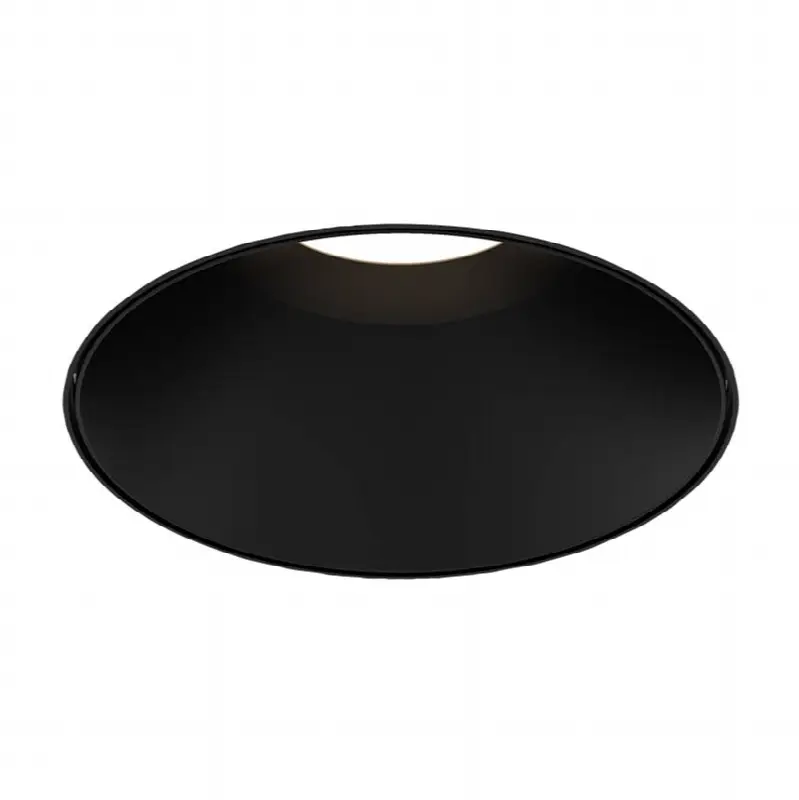 Oscar Small 15W Round Black Trimless Black Baffle Wide 3500K Clear Lens