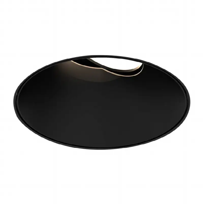 Oscar Small 15W Round Black Trimless Black Baffle Gimbal Wide 3500K Clear Lens
