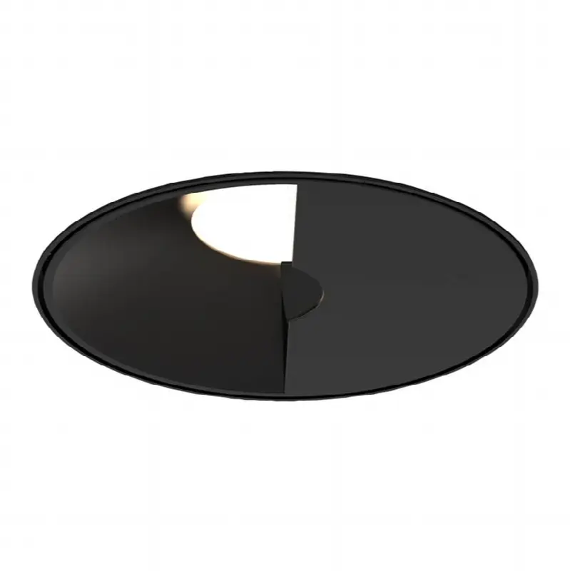 Oscar Small 15W Round Black Trimless Black Baffle Wall Wash Wide 3500K Clear Lens