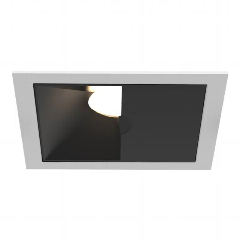Oscar Small 15W Square Black Trim White Baffle Wall Wash Wide 2700K Clear Lens