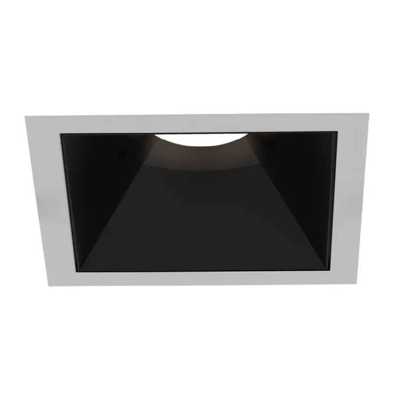 Oscar Small 15W Square White Trim Black Baffle Wide 3000K Clear Lens
