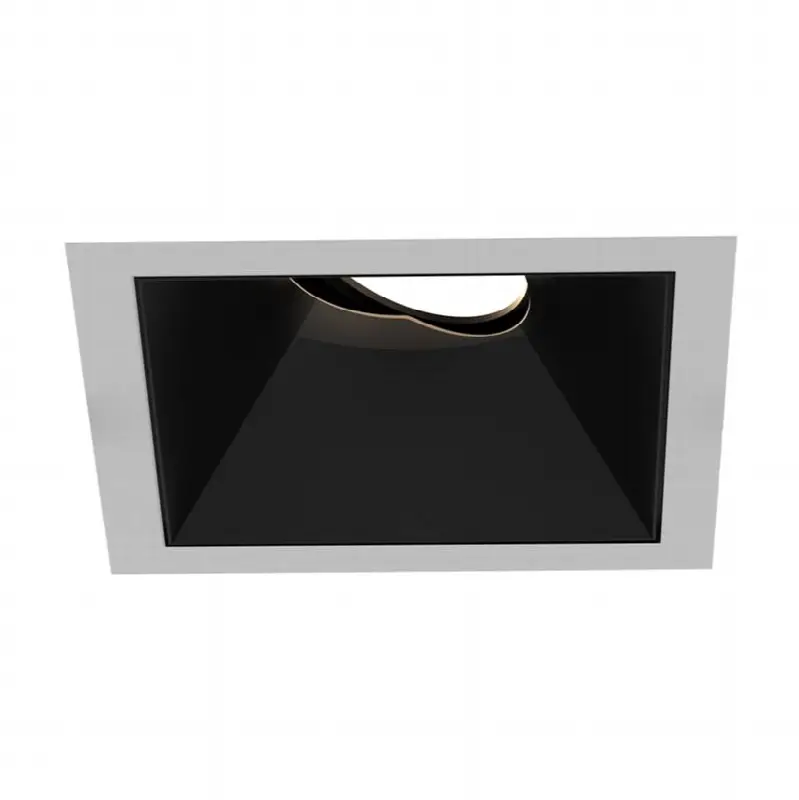 Oscar Small 15W Square White Trim Black Baffle Gimbal Wide 2700K Clear Lens