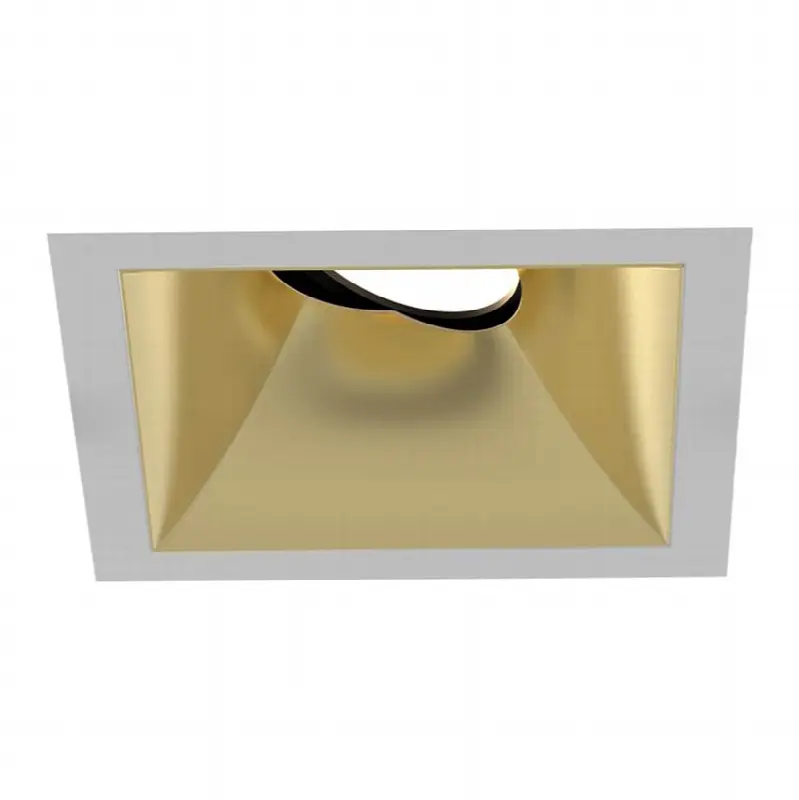 Oscar Small 15W Square White Trim Gold Baffle Gimbal Wide 3500K Clear Lens
