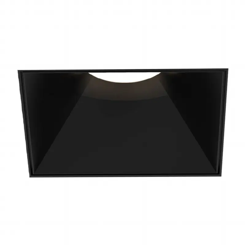 Oscar Small 15W Square Black Trimless Black Baffle Wide Dim To Warm Clear Lens