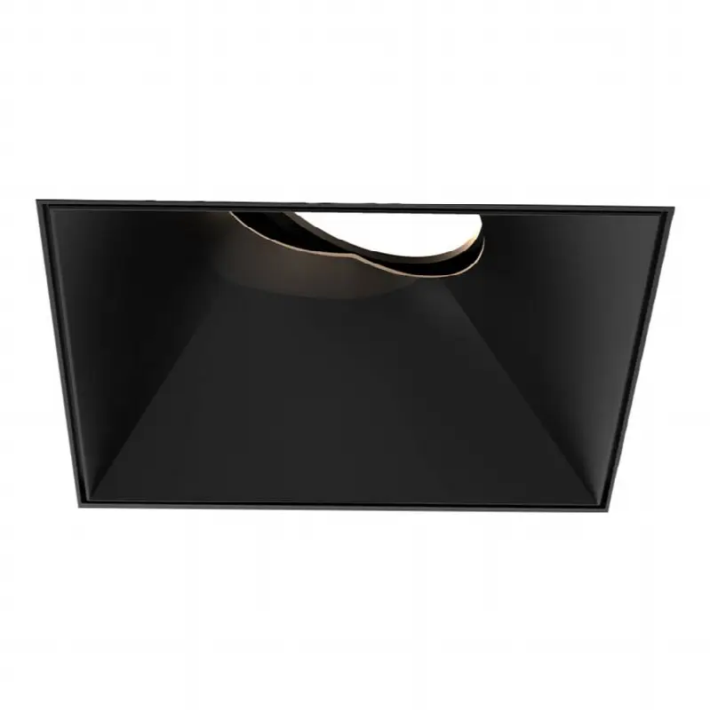 Oscar Small 15W Square Black Trimless Black Baffle Gimbal Wide 3000K Clear Lens