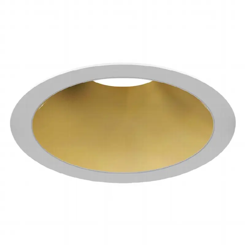 Oscar Medium 26W Round White Trim Gold Baffle Wide 3000K Clear Lens