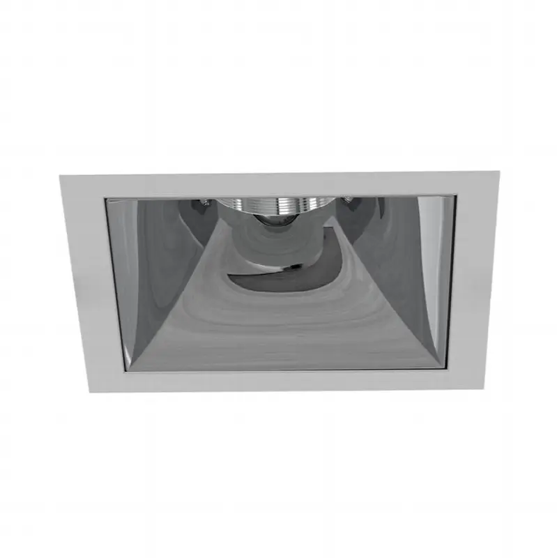 Oscar Medium 26W Square White Trim Chrome Baffle Wide 3000K Clear Lens