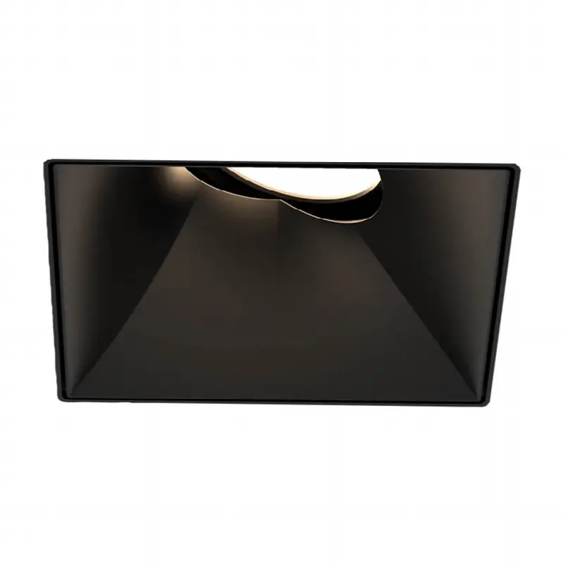 Oscar Medium 15W Square Black Trimless Black Baffle Gimbal Wide 3500K Clear Lens