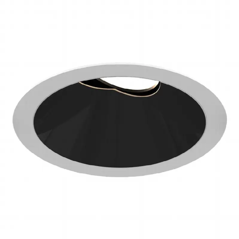 Oscar Large 40W Round Black Trim Black Baffle Gimbal Wide 2700K Clear Lens
