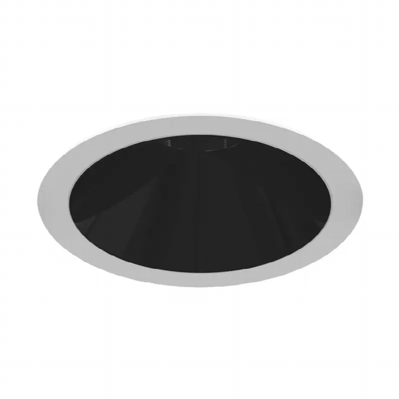 Oscar Large 40W Round White Trim Black Baffle Wide 3000K Clear Lens