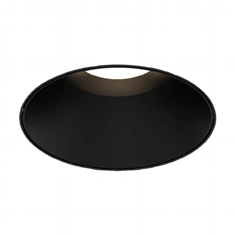Oscar Large 40W Round Black Trimless Black Baffle Wide 3500K Clear Lens