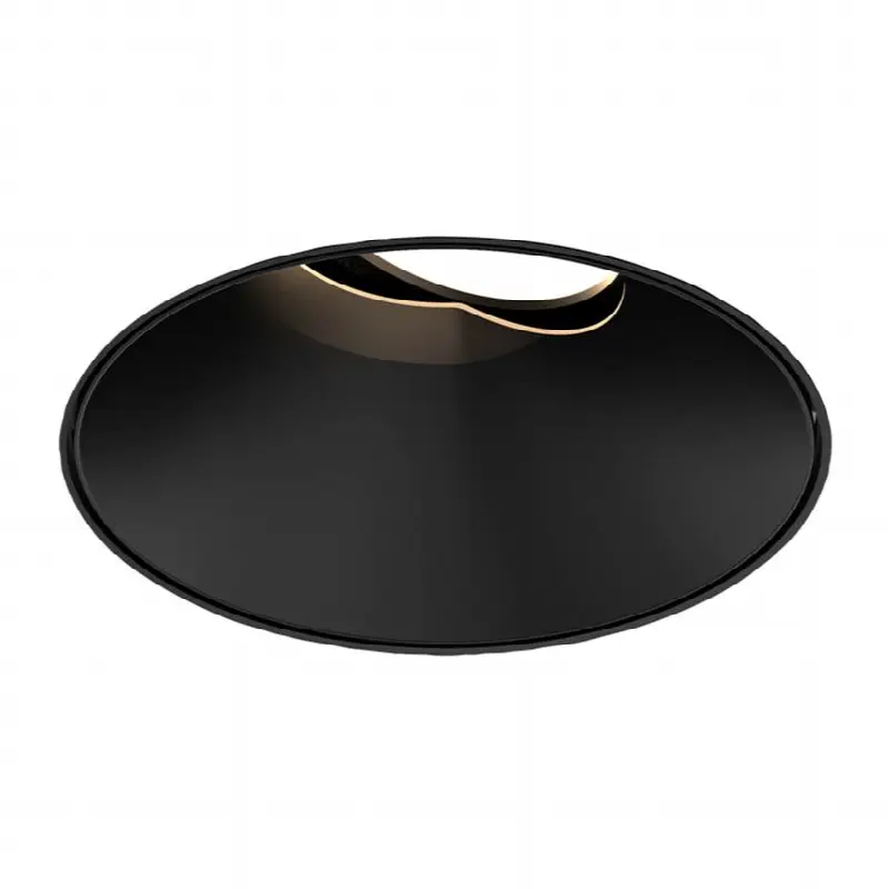 Oscar Large 40W Round Black Trimless Black Baffle Gimbal Wide 3000K Clear Lens