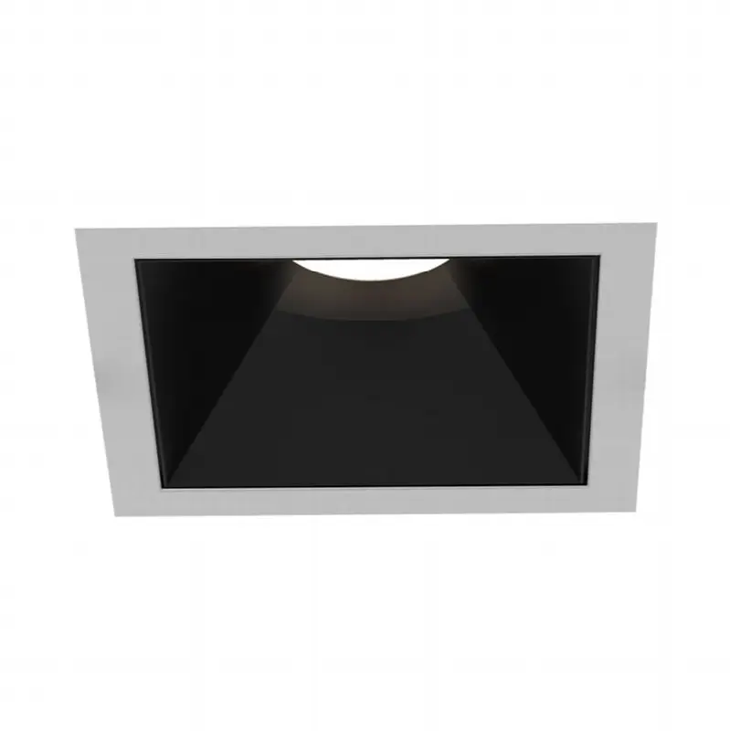 Oscar Large 40W Square White Trim Black Baffle Wide 3500K Clear Lens