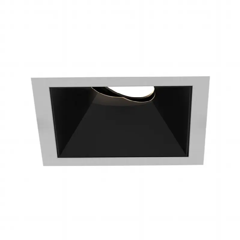 Oscar Large 40W Square White Trim Black Baffle Gimbal Wide 2700K Clear Lens