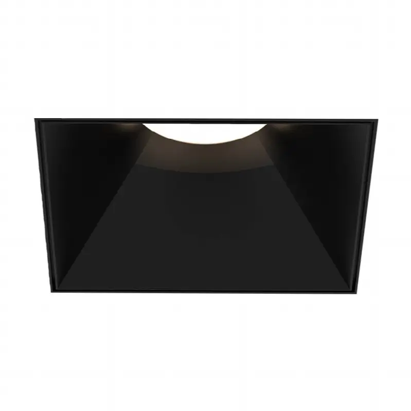 Oscar Large 40W Square Black Trimless Black Baffle Wide 3500K Clear Lens