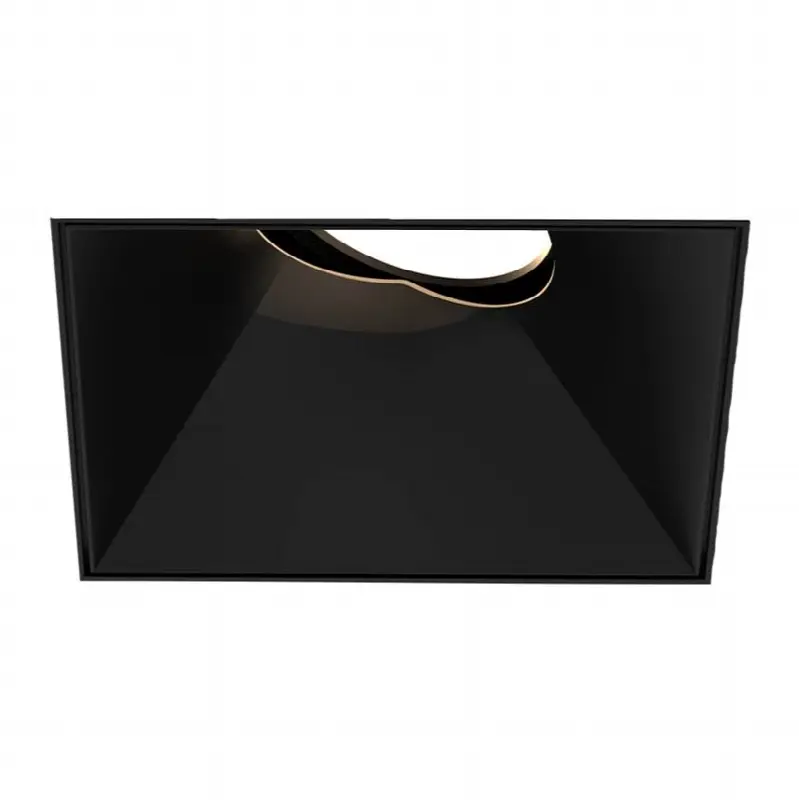 Oscar Large 40W Square Black Trimless Black Baffle Gimbal Wide 3500K Clear Lens