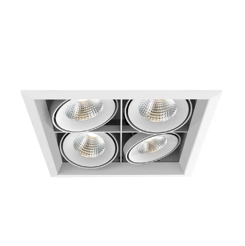 Multiple 26W 4 Lights Square Trim 20 Degree Gimbal 4000K Whtie/White