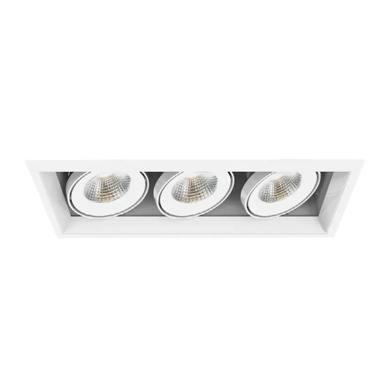Multiple 15W 3 Lights Trim 40 Degree Gimbal 3000K White/White