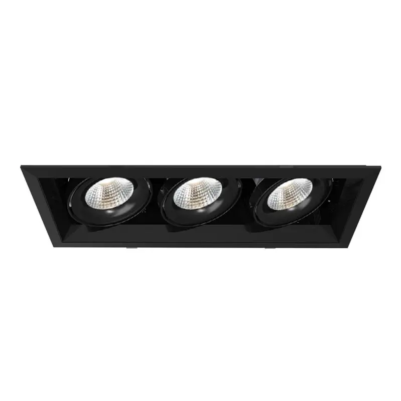 Multiple 15W 3 Lights Trim 20 Degree Gimbal 3500K Black/Black
