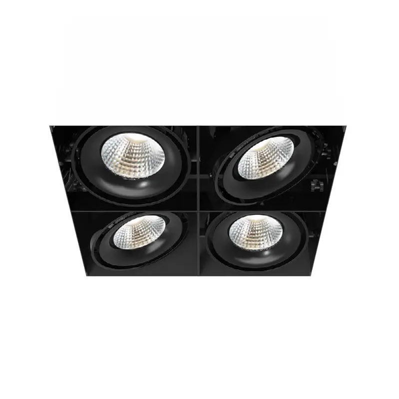 Multiple 26W 4 Lights Square Trimless 20 Degree Gimbal 4000K Black
