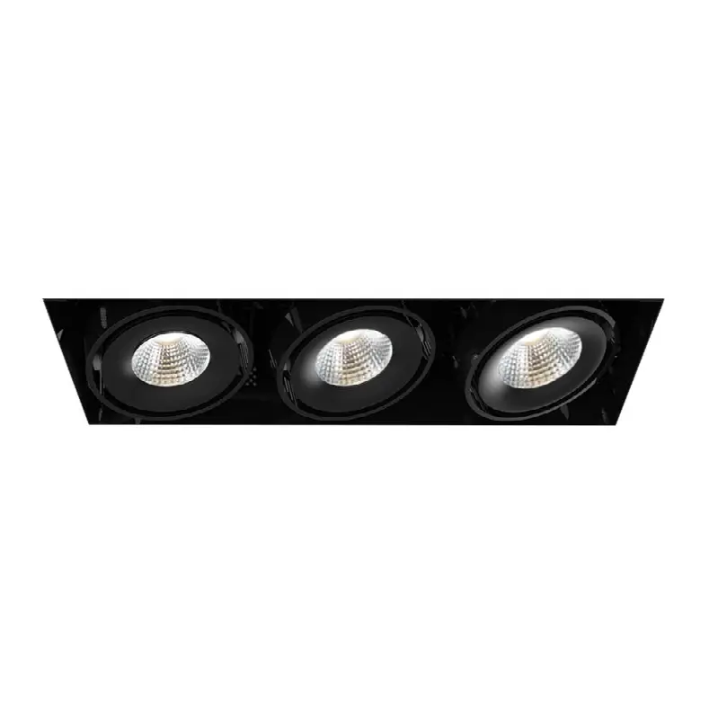 Multiple 15W 3 Lights Trimless 20 Degree Gimbal 3000K Black