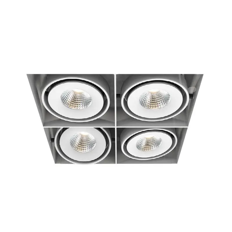 Multiple 15W 4 Lights Square Trimless 20 Degree Gimbal 3000K White
