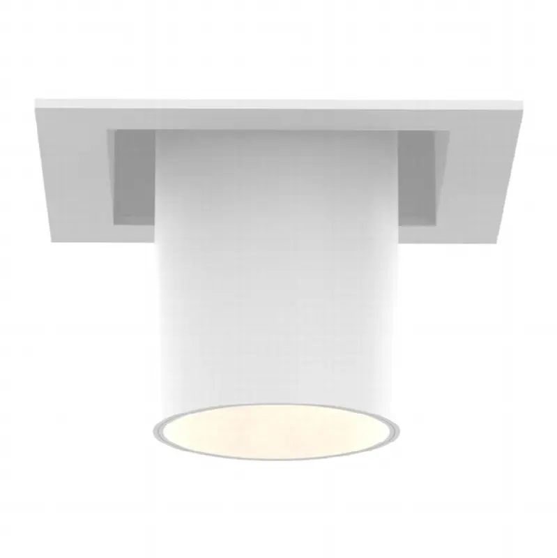 Tango 15W 1 Light Square White Trim Pull Down 3500K Clear Lens