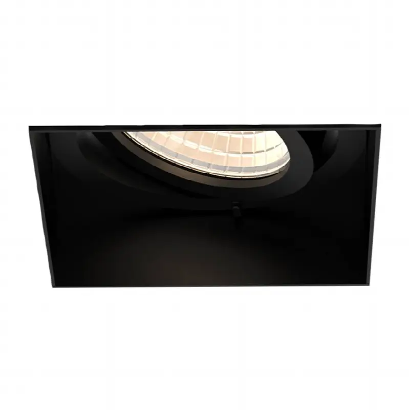 Tango 10W 1 Light Square Black Trimless Gimbal Narrow 2700K Clear Lens