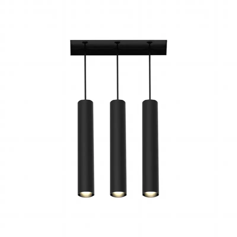Tango 15W 3 Light Black Trimless Suspension 4000K Clear Lens
