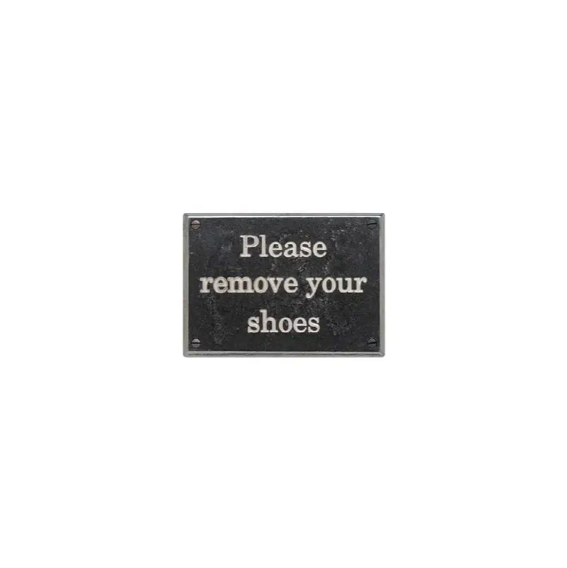 Home Accessory Plaque, "Please remove your shoes"