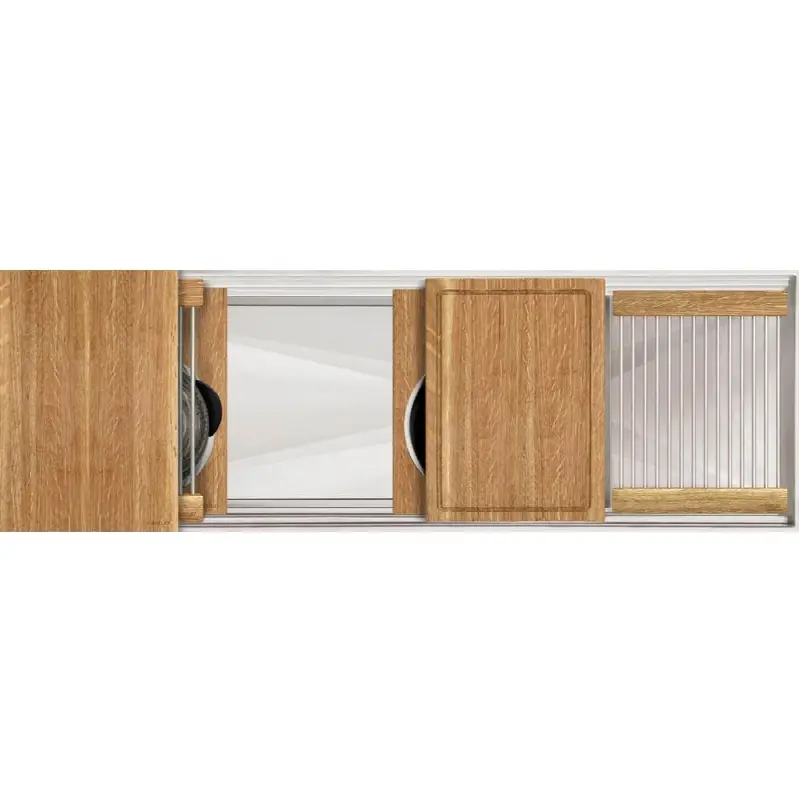 Ideal Workstation-2 4S + 12" DryDock Drain Side, Five Tool Culinary Kit, One DryDock Tool