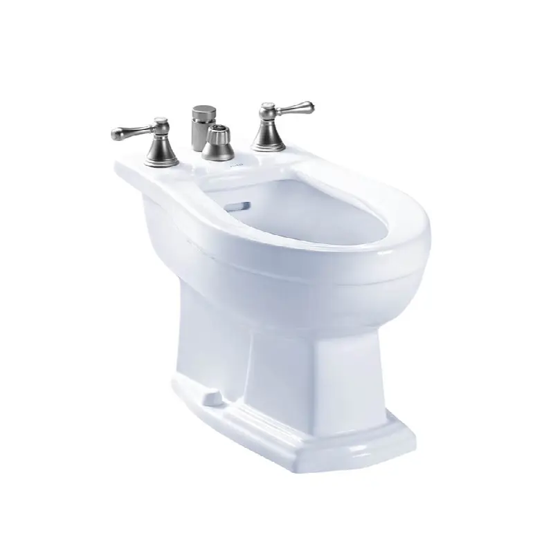 Clayton® Deck Mount Vertical Spray Flushing Rim Bidet, Cotton White