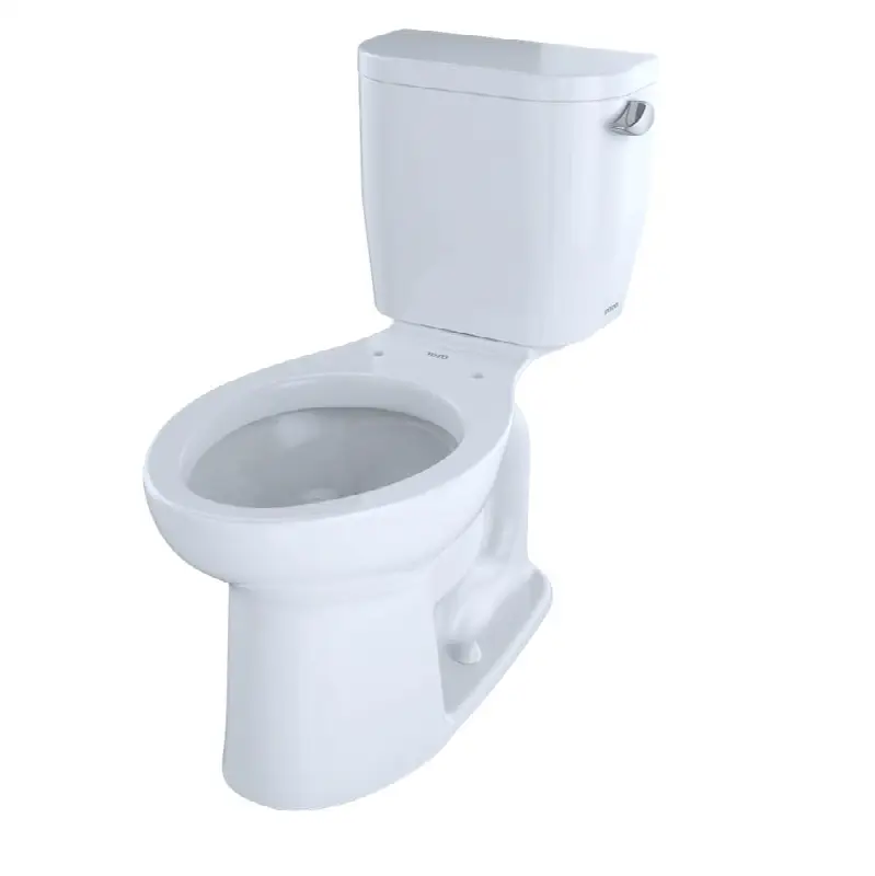 Entrada™ Two-Piece Elongated 1.28 GPF Universal Height Toilet with Right-Hand Trip Lever, Cotton White