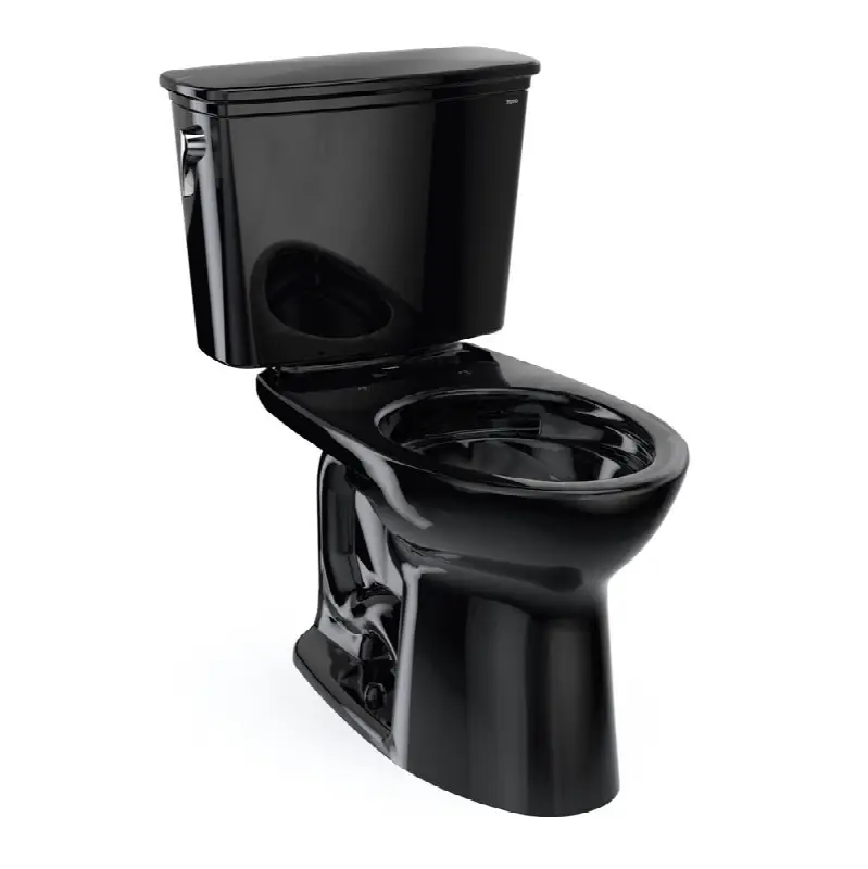 Drake® Transitional Two-Piece Elongated 1.28 GPF Universal Height TORNADO FLUSH® Toilet, Ebony