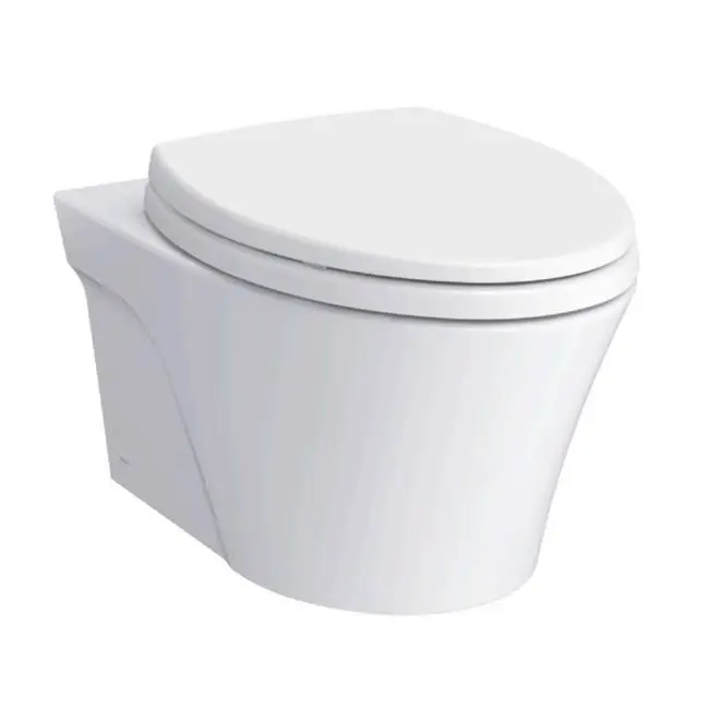 AP Wall-Hung Elongated Toilet Bowl with Skirted Design and CEFIONTECT, Cotton White