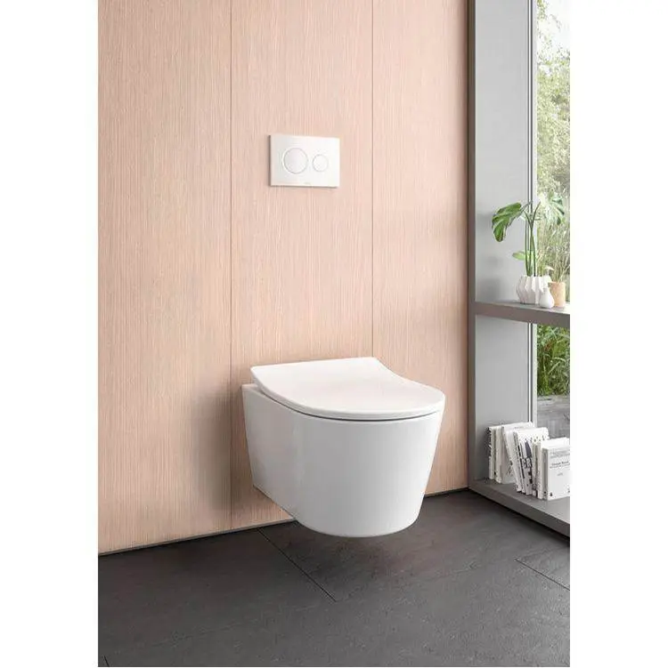 RP WASHLET®+ Wall-Hung Toilet Bowl 1.28 and 0.9 GPF with CEFIONTECT, Cotton White - CT447CFGT60#01