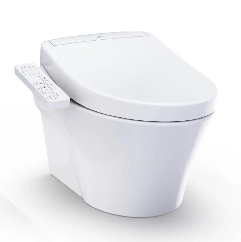 WASHLET®+ AP Wall-Hung Elongated Toilet and WASHLET S2 and DuoFit® In-Wall 0.9 and 1.28 GPF Dual-Flush Tank System, Matte Silver