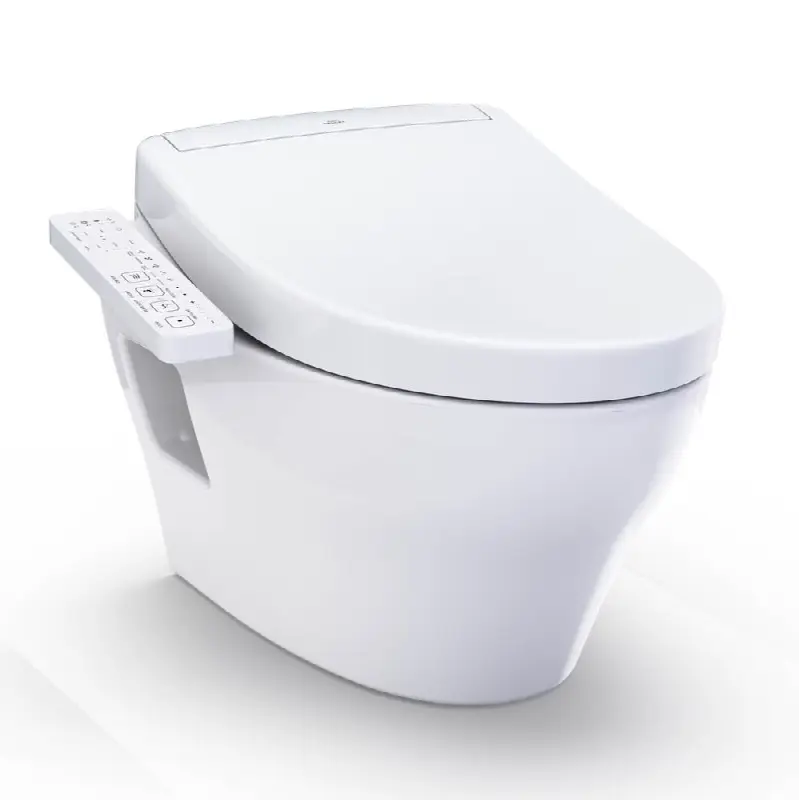 WASHLET®+ EP Wall-Hung Elongated Toilet and WASHLET S2 Bidet Seat and DuoFit® In-Wall 0.9 and 1.28 GPF Dual-Flush Tank System, Matte Silver