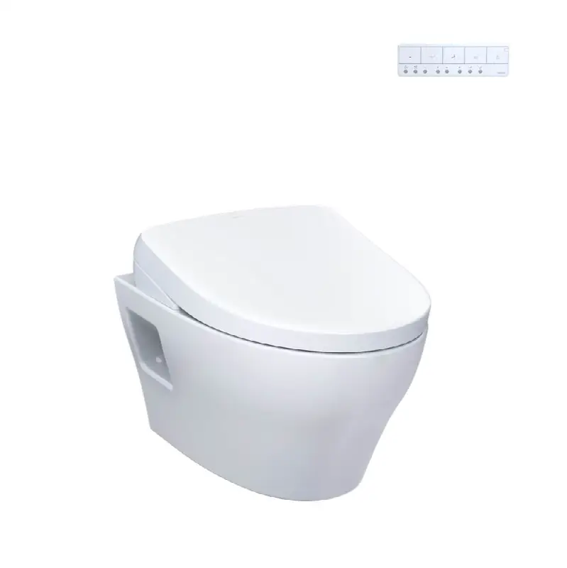 WASHLET®+ EP Wall-Hung Elongated Toilet with S7 Contemporary Bidet Seat and DuoFit® In-Wall 0.9 and 1.28 GPF Dual-Flush Tank System, Matte Silver