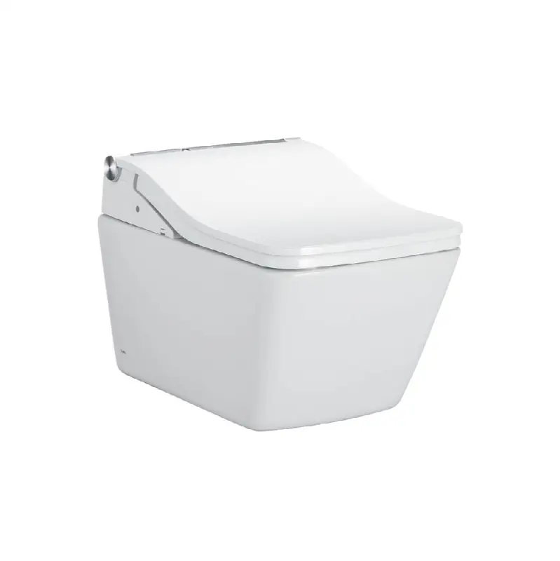 WASHLET®+ SP Wall-Hung Square-Shape Toilet with SW Bidet Seat and DuoFit® In-Wall 1.28 and 0.9 GPF Dual-Flush Tank System, Matte Silver