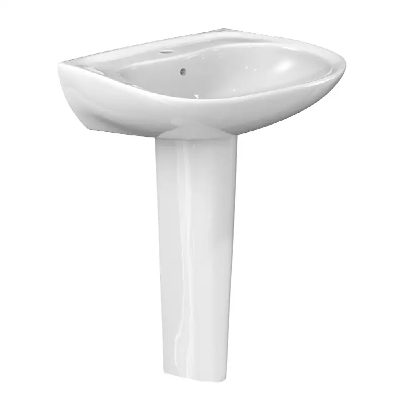 Prominence® Oval Basin Pedestal Bathroom Sink with CeFiONtect™ for Single Hole Faucets, Cotton White