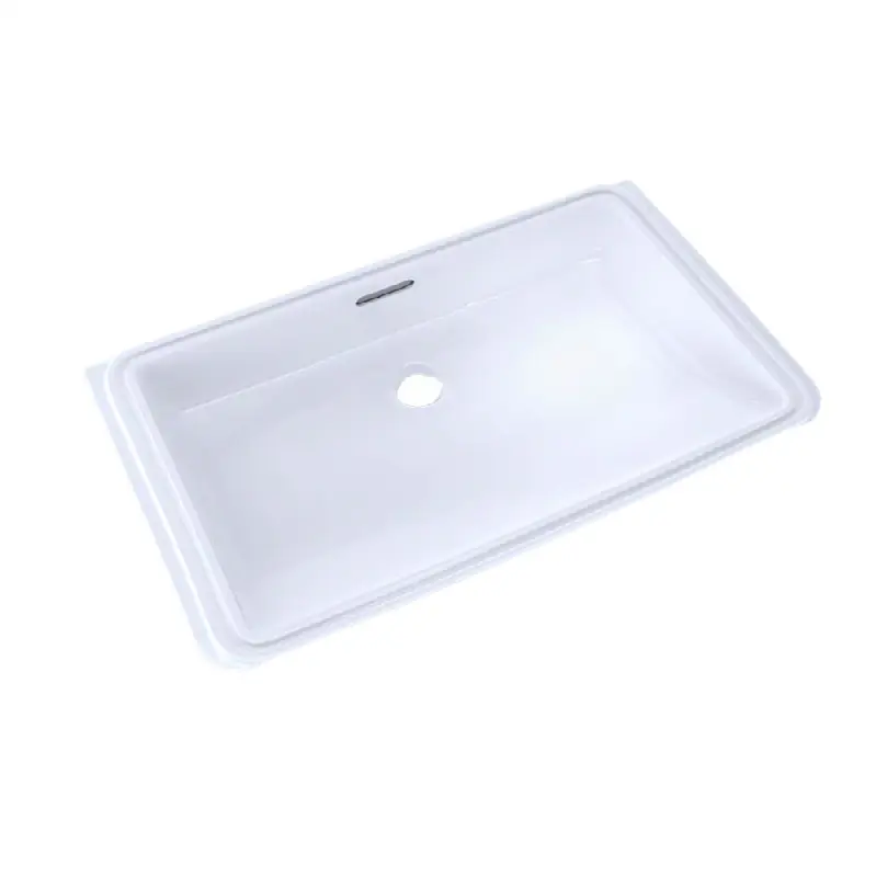 Rectangular Undermount Bathroom Sink with CEFIONTECT, Cotton White