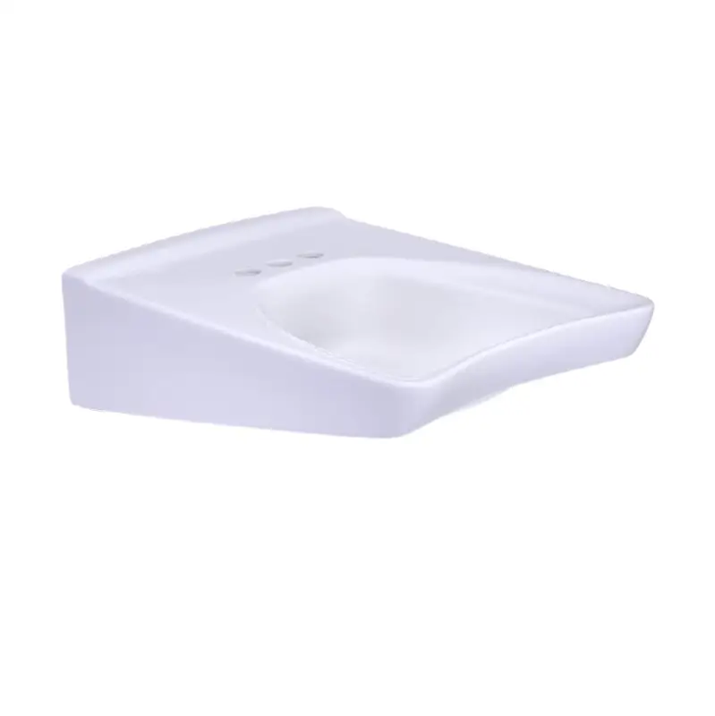 Commercial Wall-Mount Bathroom Sink for 4 Inch Center Faucets, Cotton White