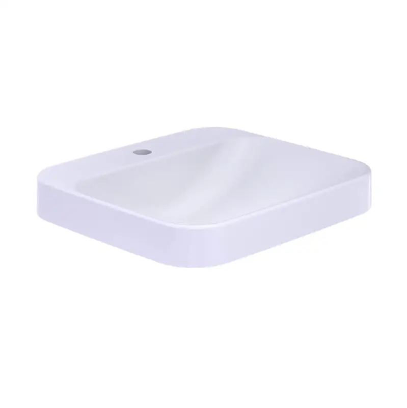 Arvina™ Rectangular 20" Vessel Bathroom Sink with CEFIONTECT for Single Hole Faucets, Cotton White