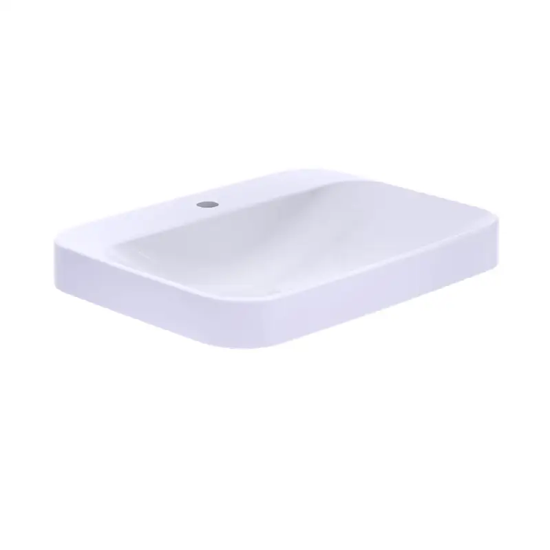 Arvina™ Rectangular 23" Vessel Bathroom Sink with CEFIONTECT for Single Hole Faucets, Cotton White