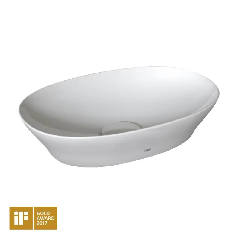 Kiwami® Oval 16 Inch Vessel Bathroom Sink with CEFIONTECT®, Cotton White