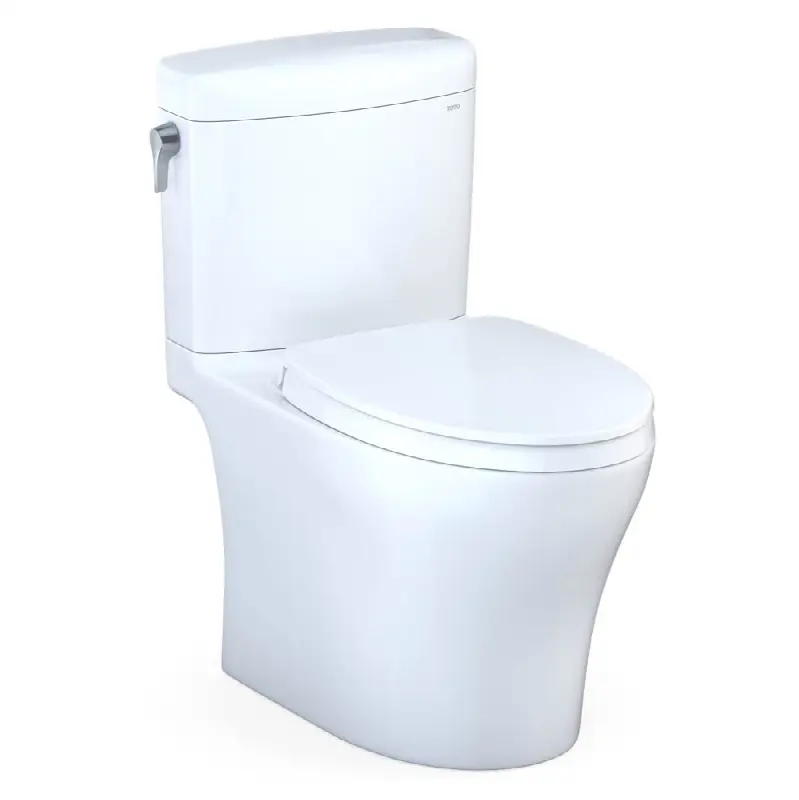 Aquia IV® Cube Two-Piece Elongated Dual Flush 1.28 and 0.9 GPF Universal Height Toilet with CEFIONTECT®, WASHLET®+ Ready, Cotton White