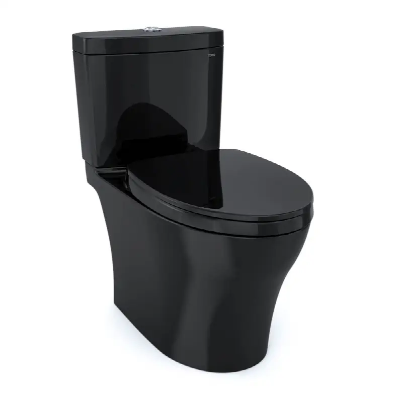 Aquia® IV Two-Piece Elongated Dual Flush 1.28 and 0.9 GPF Universal Height Toilet, WASHLET®+ Ready, Ebony