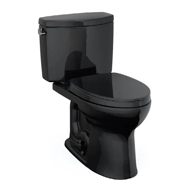 Drake® II Two-Piece Elongated 1.28 GPF Universal Height Toilet with SS124 SoftClose Seat, WASHLET+ Ready, Ebony